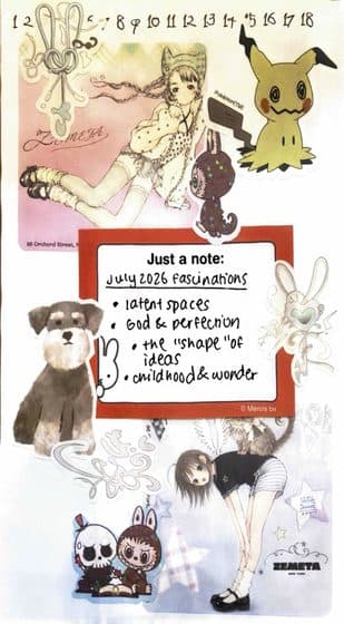 A journal page listing July 2026 fascinations