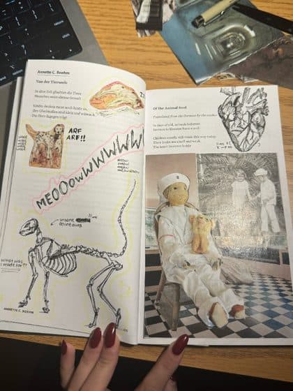 Ink drawings added to a poetry zine